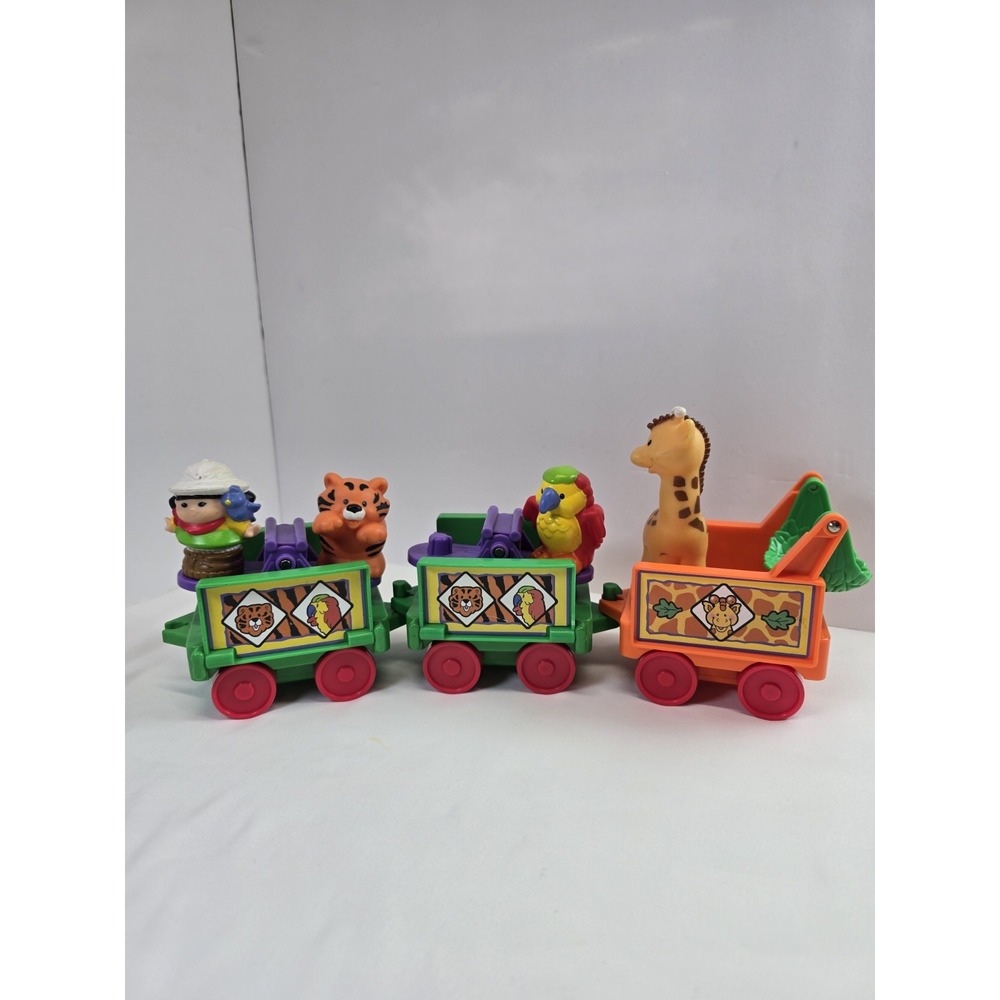 Fisher Price Little People Zoo Train Safari Animals Giraffe Tiger Parrot Figure